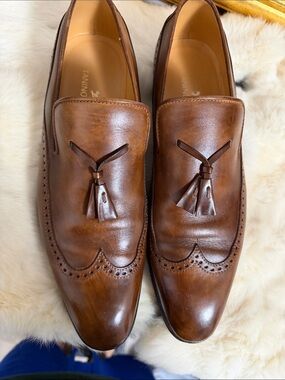 Tanino Crisci Men's Brown Leather Tassel Loafers